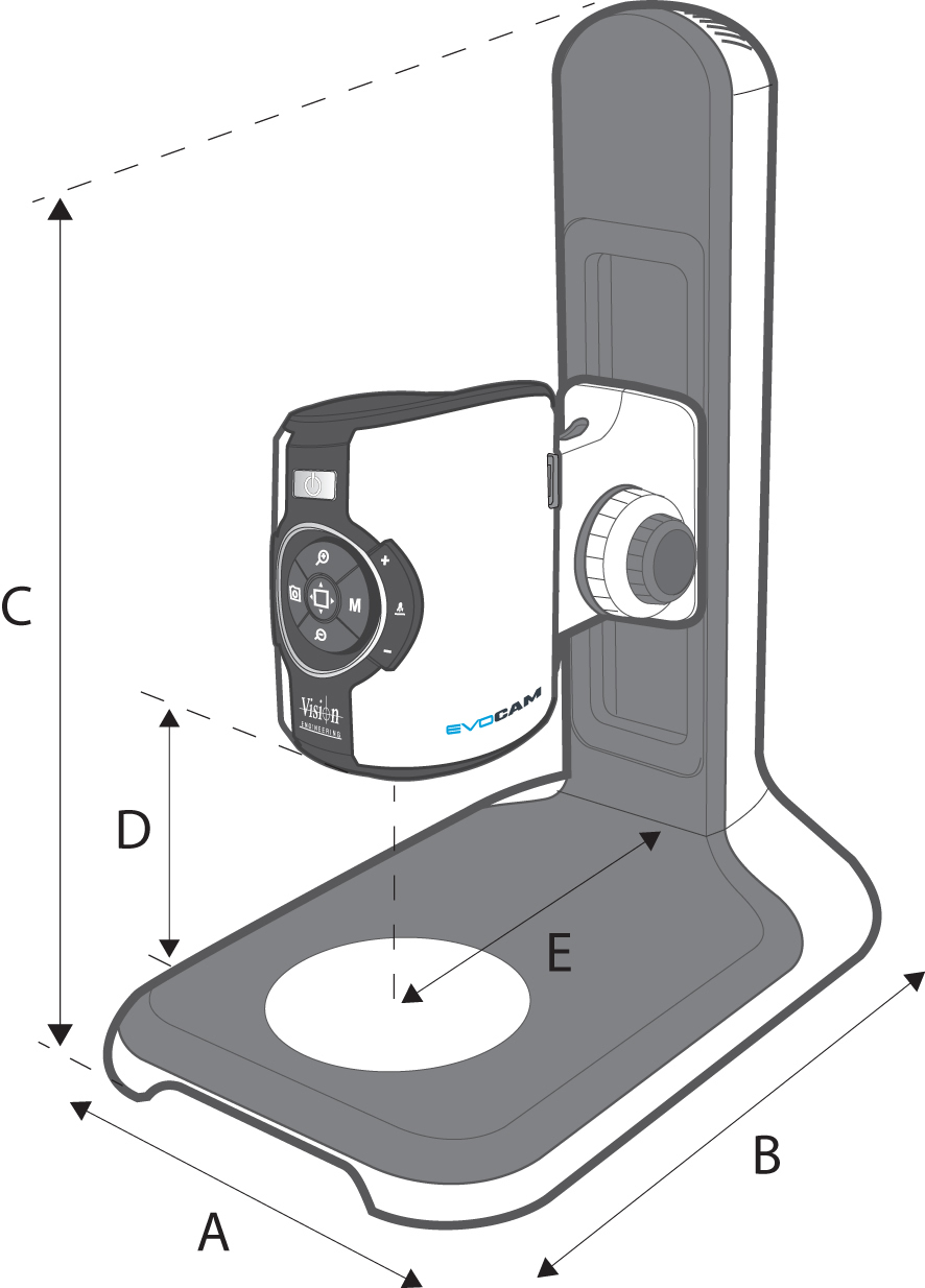 EVO Cam Bench stand dimensions